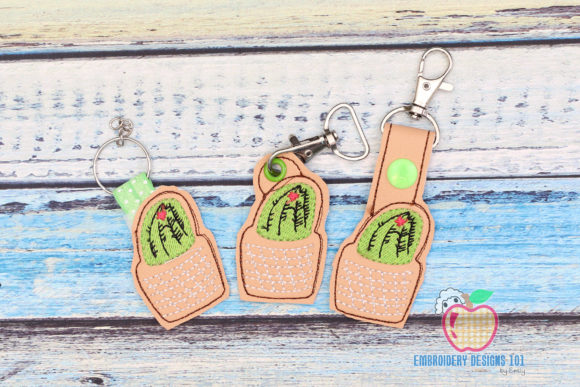 Cute Cactus Plant ITH Keyfob Design Review for Craft Fair Sellers
