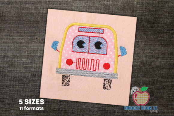 Front View of School Bus Applique: A Designer Review