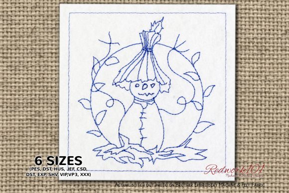 Pumpkin Carved Man Redwork: A Designer's Review