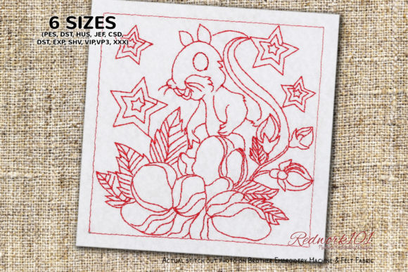 Squirrel in Flowers Redwork: A Craft Fair Seller’s Review