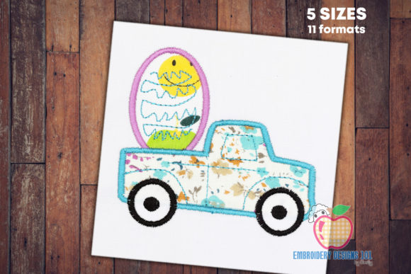 Vintage Truck Carrying Easter Egg Embroidery Review